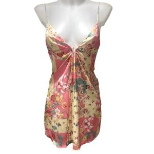 Zara Floral Satin Look & Feel Spaghetti Strap Mini Slip  Dress NWT Small